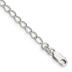 Sterling Silver 3mm Half Round Wire Open Curb Chain QPE32-8