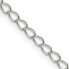 Sterling Silver 3mm Half Round Wire Open Curb ChainQPE32