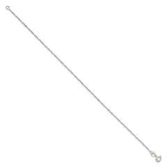 Sterling Silver 1mm Twisted Serpentine Chain Anklet QPE38-8