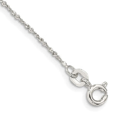 Sterling Silver 1mm Twisted Serpentine Chain Anklet QPE38-8
