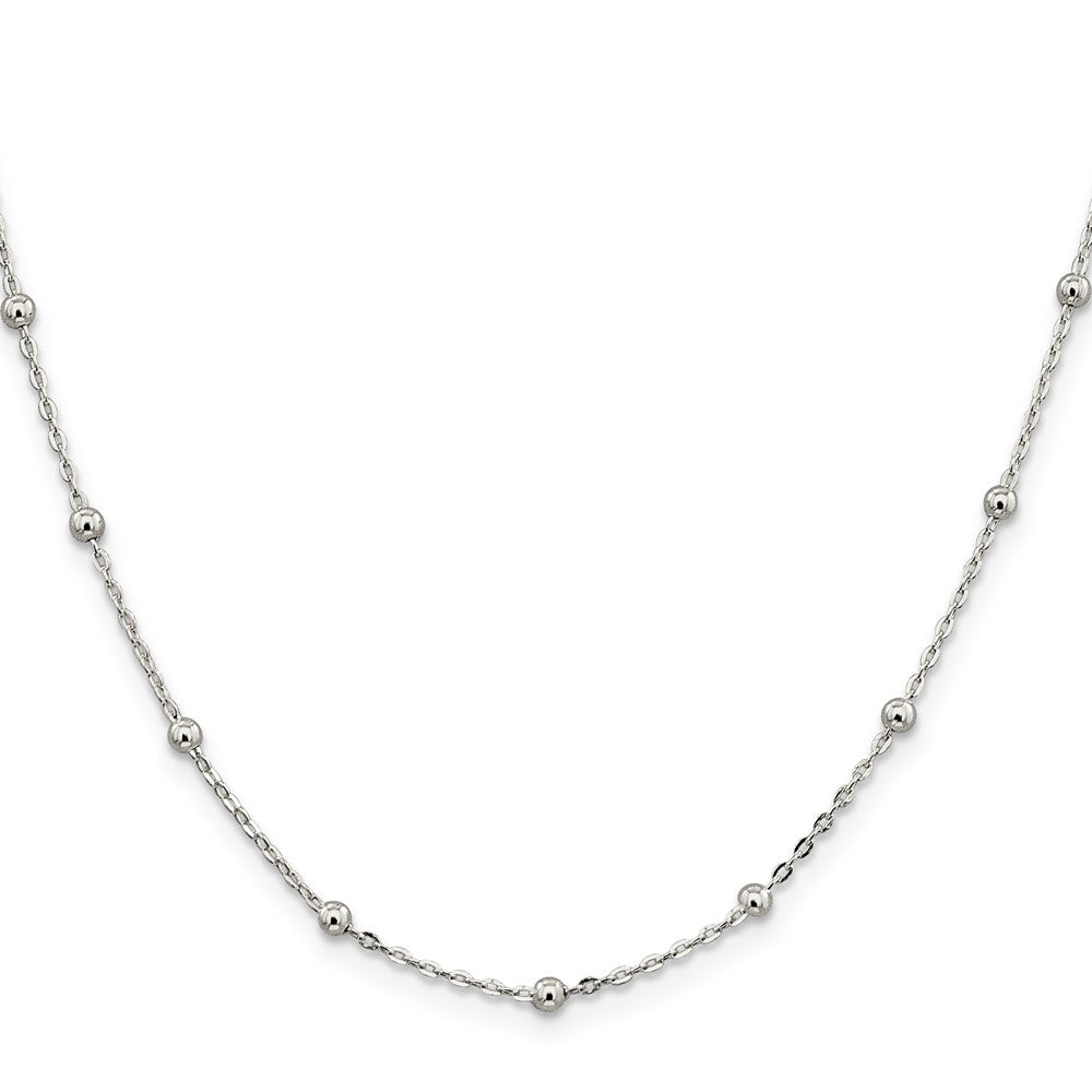 Sterling Silver 1.3mm Fancy Beaded ChainQPE53