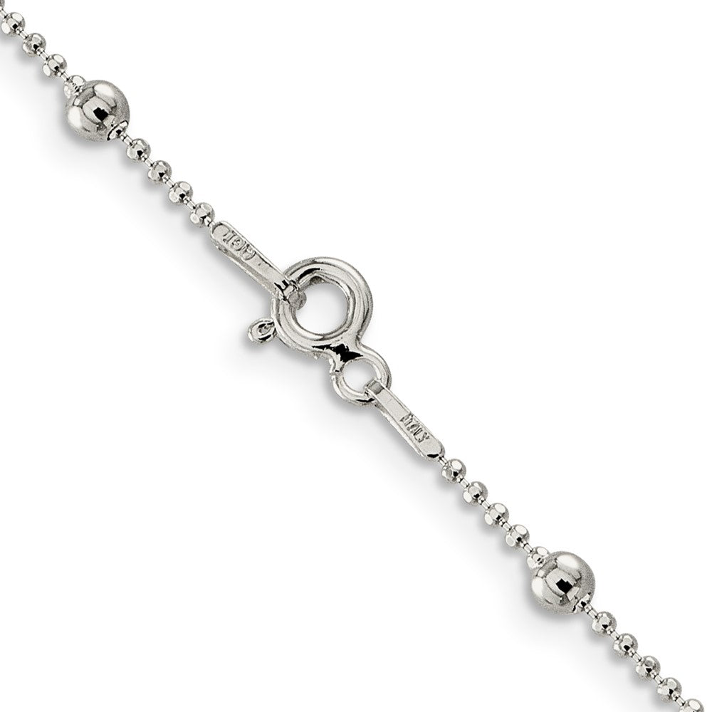 Sterling Silver 1.15mm Diamond-cut Fancy Beaded ChainQPE54