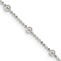 Sterling Silver 1.15mm Diamond-cut Fancy Beaded ChainQPE54