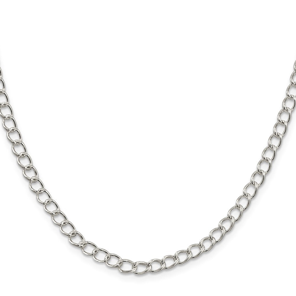 Sterling Silver 4.5mm Half round Wire Open Curb ChainQPE58
