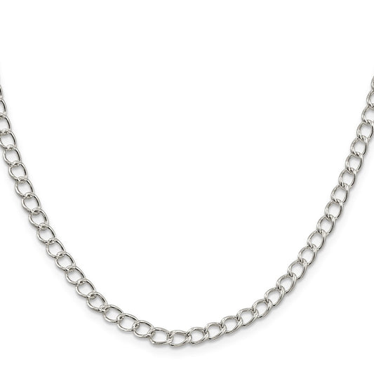 Sterling Silver 4.5mm Half round Wire Open Curb ChainQPE58