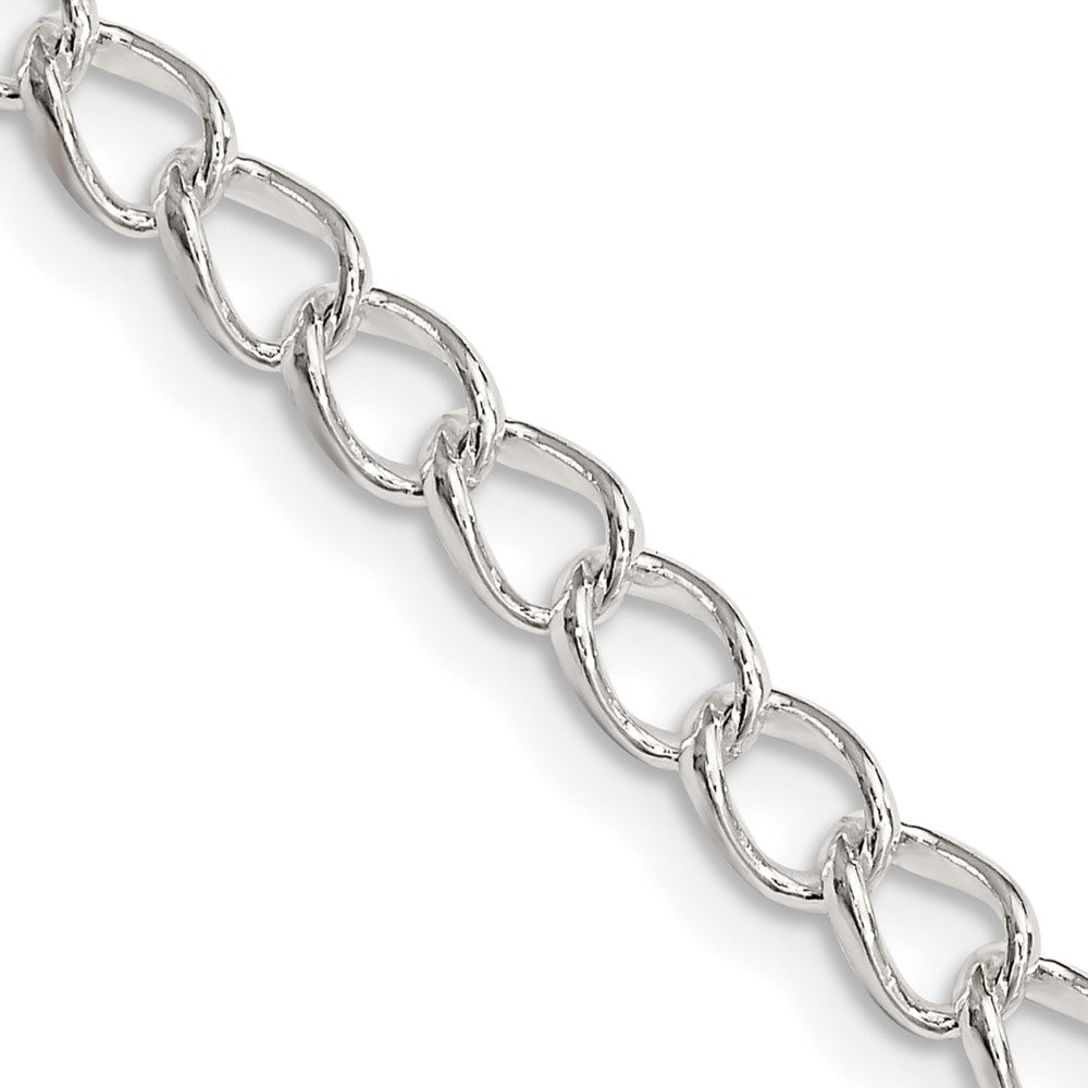 Sterling Silver 4.5mm Half round Wire Open Curb ChainQPE58