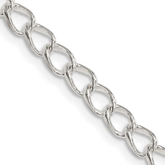 Sterling Silver 4.5mm Half round Wire Open Curb ChainQPE58