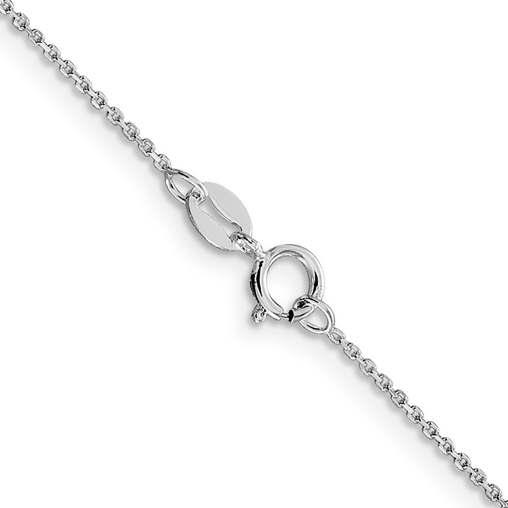 Sterling Silver Rhodium-plated 1mm 8 Sided Diamond-cut Cable ChainQPE64R