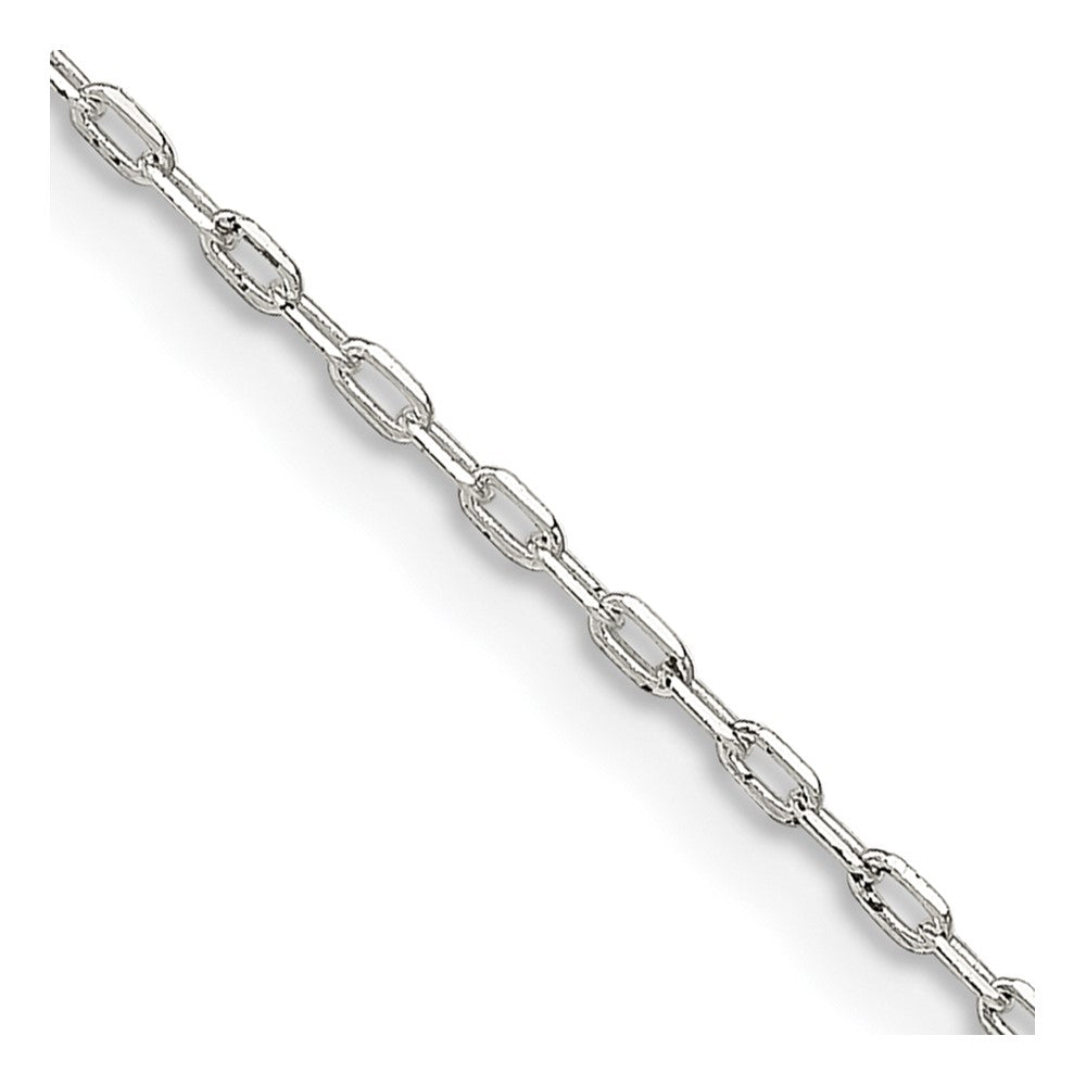 Sterling Silver 1mm Diamond-cut Long Link Cable ChainQPE68