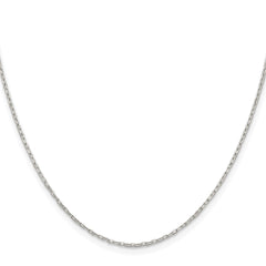 Sterling Silver Rhodium-plated 1mm Diamond-cut Long Link Cable ChainQPE68R