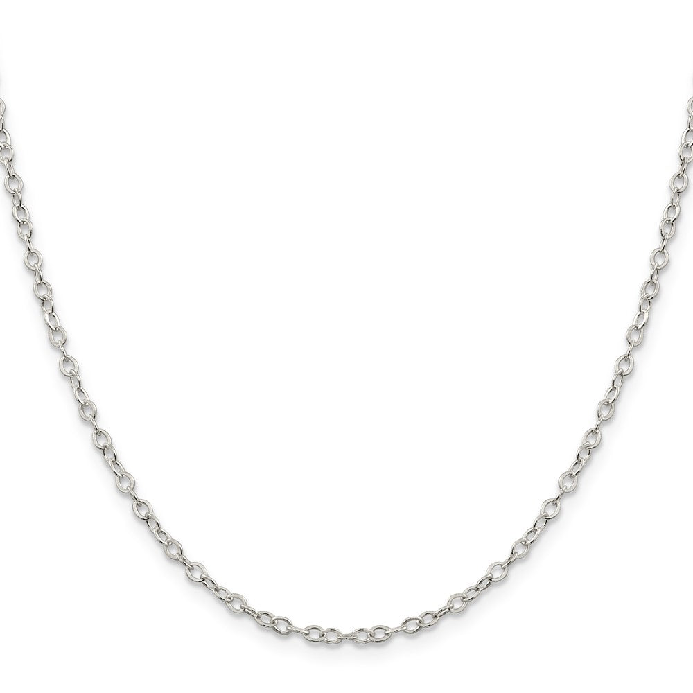 Sterling Silver 2.5mm Flat Open Oval Cable ChainQPE80