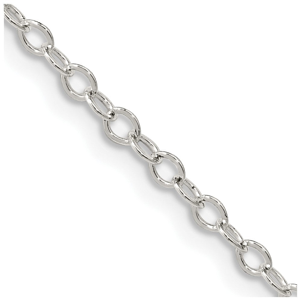 Sterling Silver 2.5mm Flat Open Oval Cable ChainQPE80
