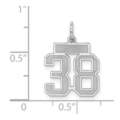 Sterling Silver/Rhodium-plated Satin Number 38 Charm QPS38