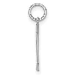 Sterling Silver/Rhodium-plated Satin Number 44 Charm QPS44
