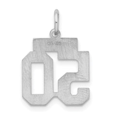Sterling Silver/Rhodium-plated Satin Number 50 Charm QPS50