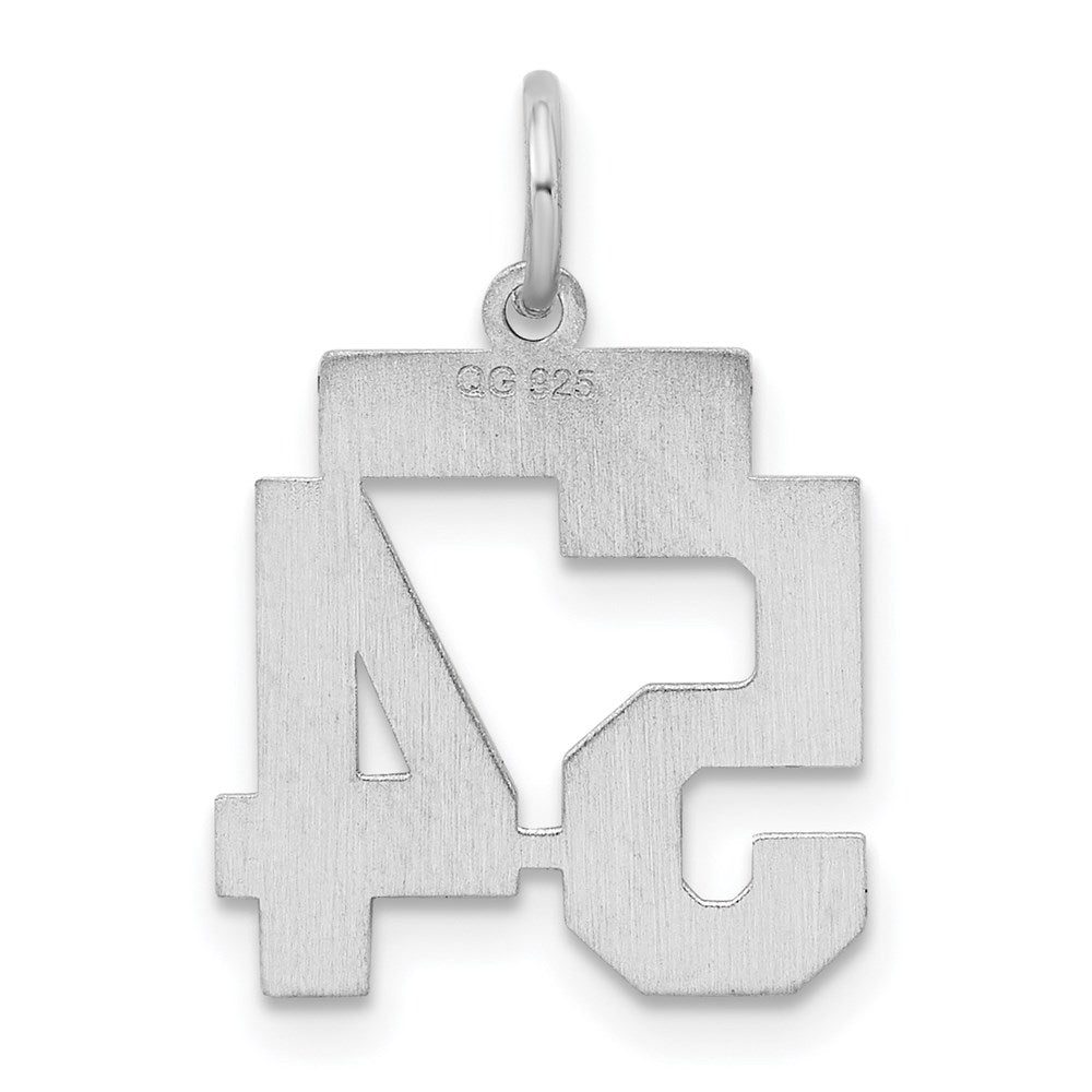 Sterling Silver/Rhodium-plated Satin Number 54 Charm QPS54