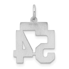 Sterling Silver/Rhodium-plated Satin Number 54 Charm QPS54