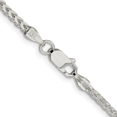 Sterling Silver Rhodium-plated 2.55mm D/C Square Franco ChainQQF080R