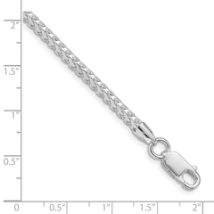 Sterling Silver Rhodium-plated 3.1mm D/C Square Franco Chain QQF100R-8