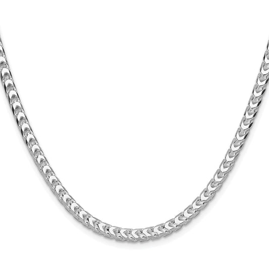 Sterling Silver Rhodium-plated 4.7mm D/C Square Franco ChainQQF140R