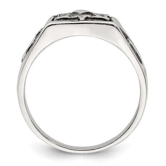Sterling Silver Antiqued Masonic Ring
