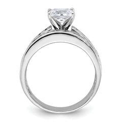 Sterling Silver Rhodium-plated 2-Piece CZ Size 6 Wedding Set Ring
