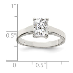 Sterling Silver Solitaire Emerald CZ Ring