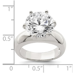 Sterling Silver Solitaire Round CZ Ring