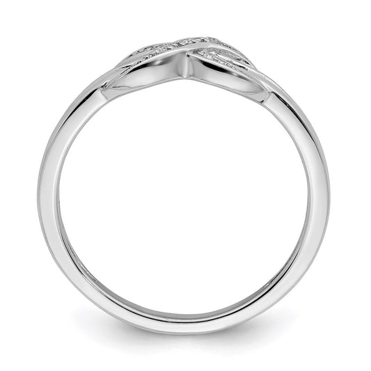 Sterling Silver Rhodium Plated Diamond Infinity Ring