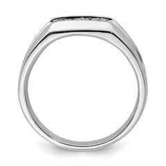Sterling Silver Rhodium Plated Diamond Men's Ring