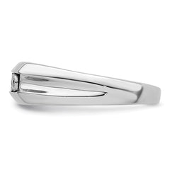 Sterling Silver Rhodium Plated Diamond Men's Ring