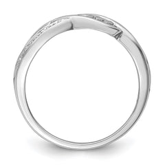 Sterling Silver Rhodium Plated Diamond Heart MOM Ring