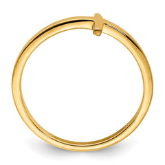Sterling Silver Yellow Gold-plated Sideways Cross Ring