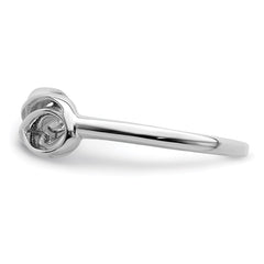 Sterling Silver Rhodium-plated Overlap Infinity Ring