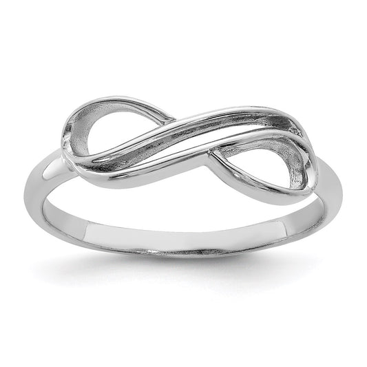 Sterling Silver Rhodium-plated Overlap Infinity Ring