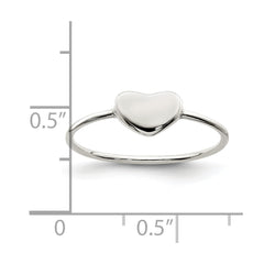 Sterling Silver Polished Heart Ring