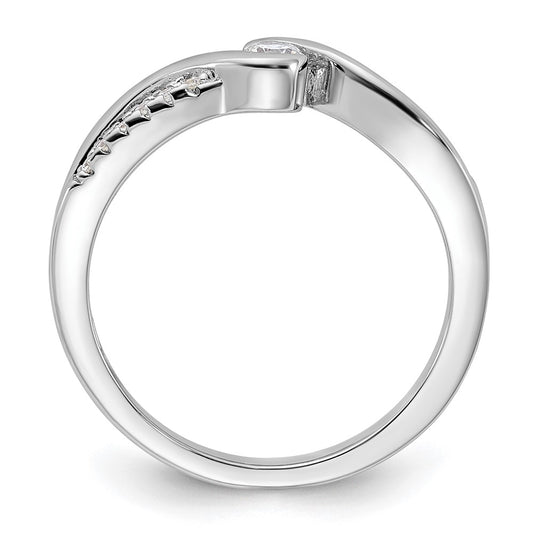 Sterling Silver Rhodium-plated & CZ Ring