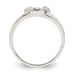 Sterling Silver Polished CZ Horseshoe Ring