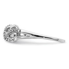 Sterling Silver Rhodium Plated Diamond Infinity Ring