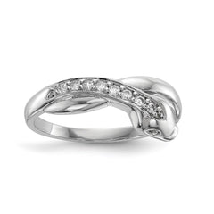Sterling Silver Rhodium-plated CZ Snake Ring