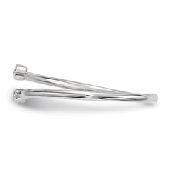 Sterling Silver Rhodium-plated CZ Adjustable Ring