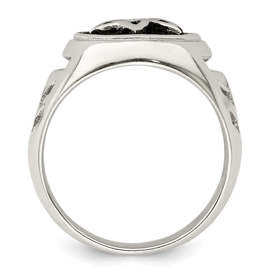 Sterling Silver Antiqued Star of David Ring