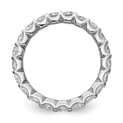 Sterling Shimmer Sterling Silver Rhodium-plated 3mm CZ 20 Stone Eternity Band