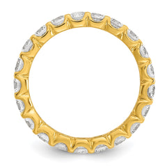 Sterling Shimmer Sterling Silver Gold-tone Flash Gold-plated 3mm CZ 20 Stone Eternity Band