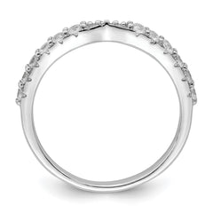 Sterling Silver Polished Rhodium-plated CZ Trio 3 Ring Set
