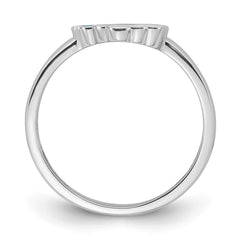 Sterling Silver RH-plated Multi-color Enameled Rainbow Children's Ring