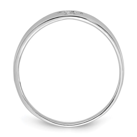 Sterling Silver Rhodium-plated Polished Cut-out Cross Ring