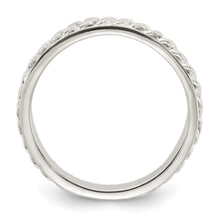 Sterling Silver Chain Inlay Design 3mm Band