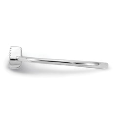 Sterling Silver Rhodium-plated Pear Shaped CZ Ring