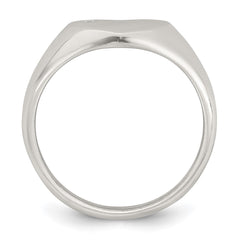 Sterling Silver Polished White CZ Heart Size 6 Signet Ring